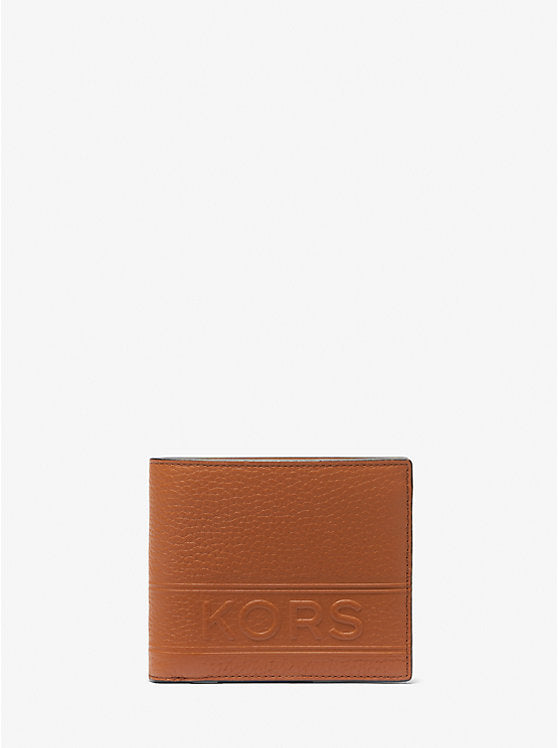 Michael Kors Hudson Pebbled Leather Billfold Wallet With Coin Pouch