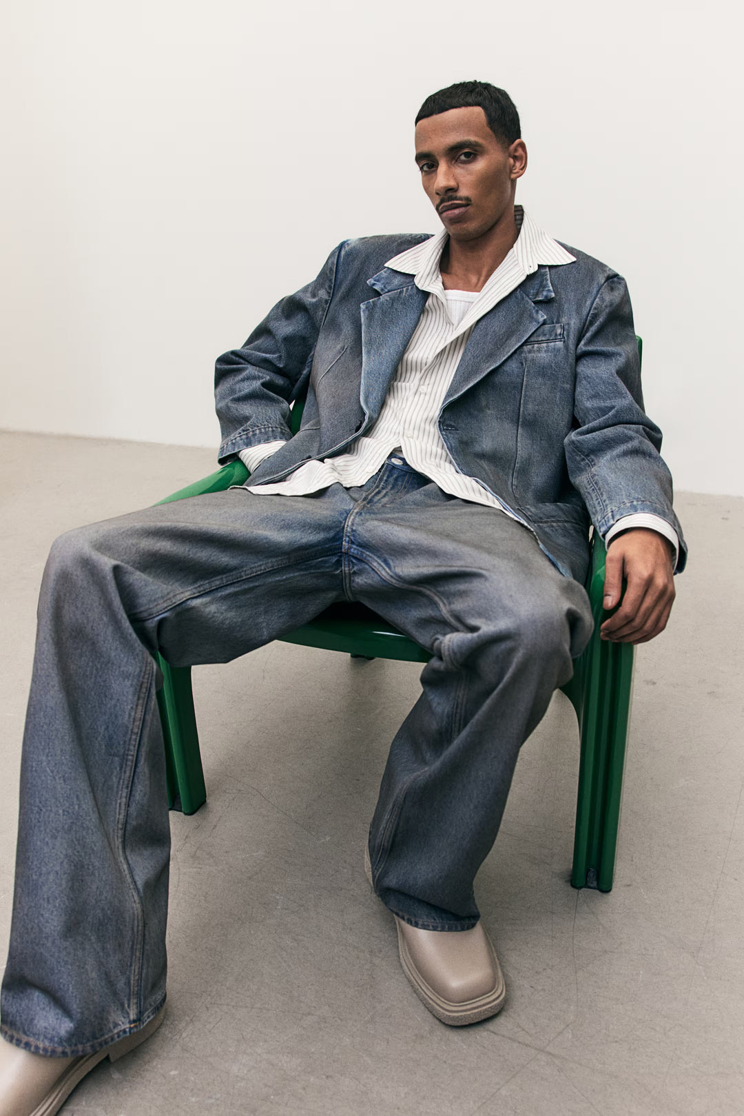 H&M Loose-Fit Denim Blazer