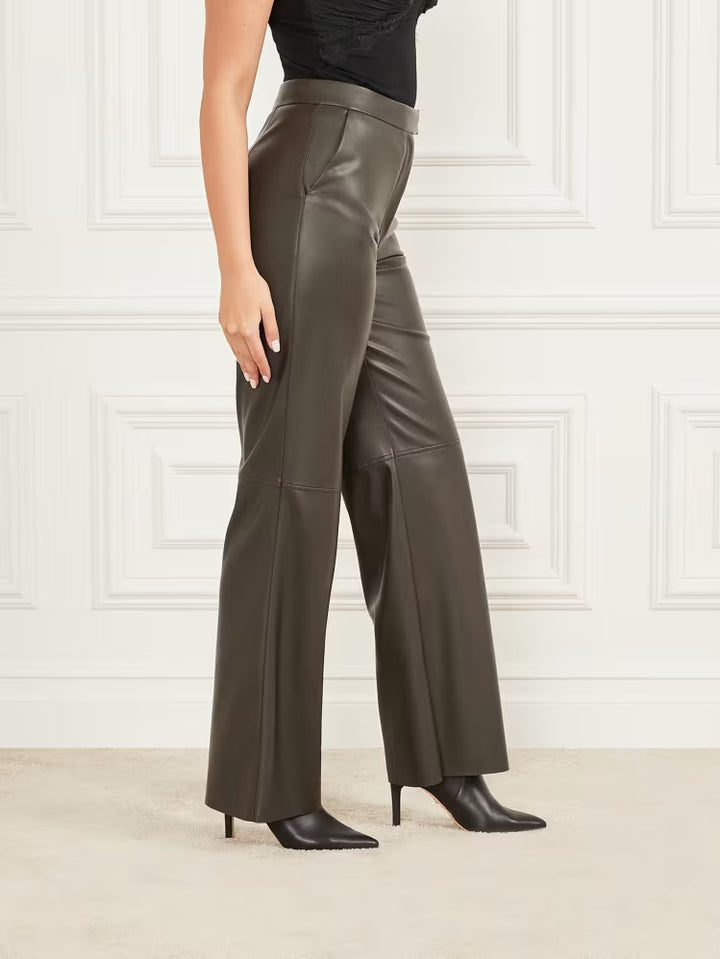 Guess Vixen Faux-Leather Wide Leg Pant