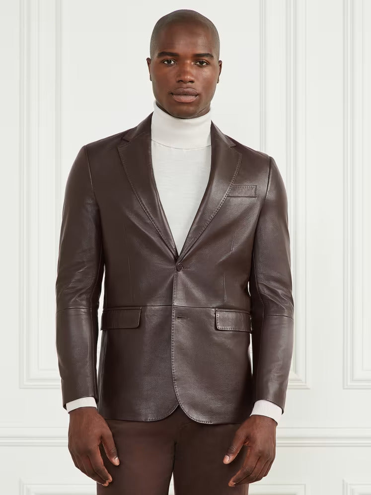 Guess Steve Notched Leather Blazer