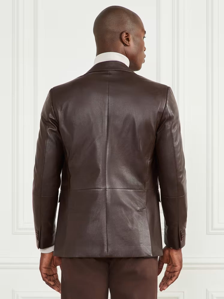 Guess Steve Notched Leather Blazer