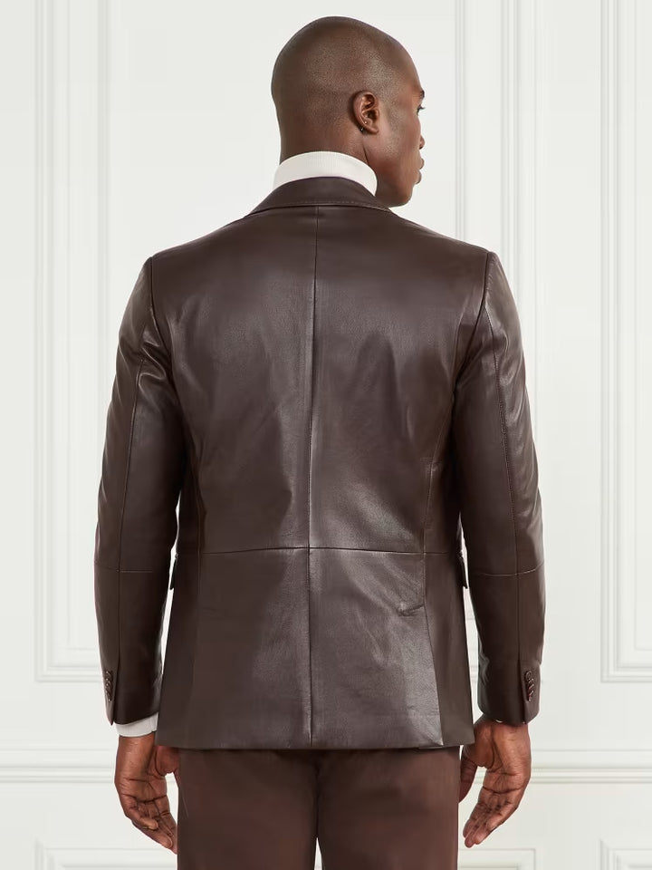 Guess Steve Notched Leather Blazer
