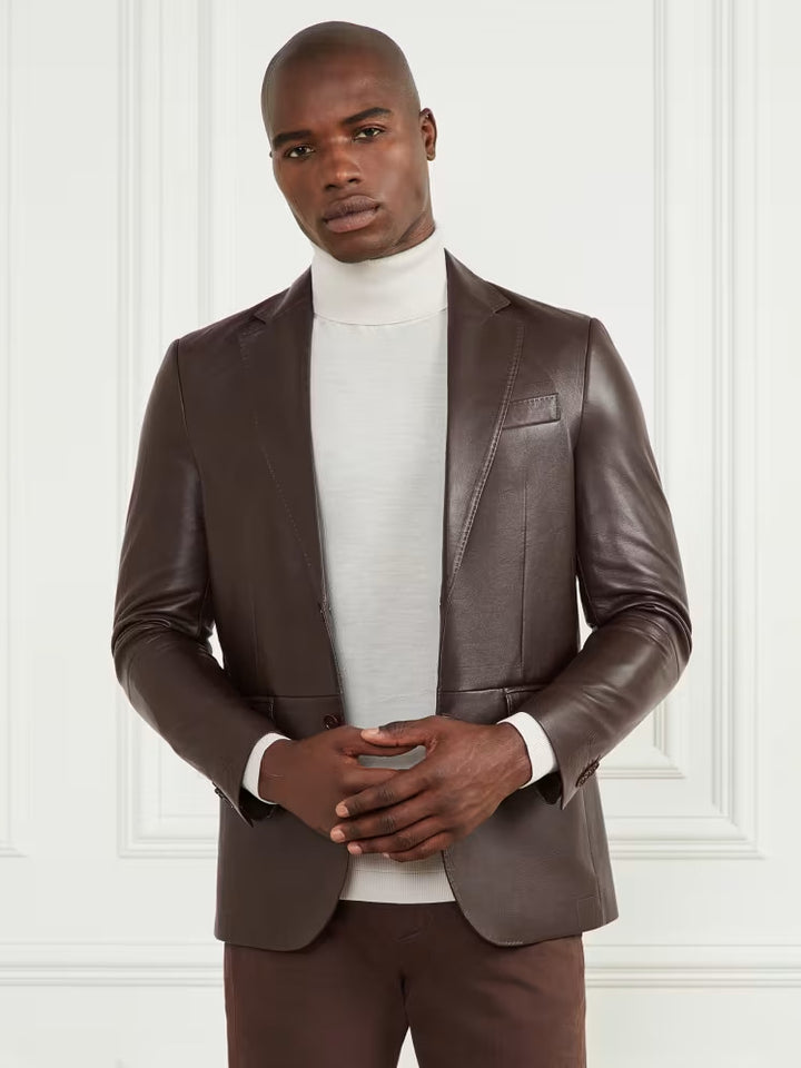 Guess Steve Notched Leather Blazer