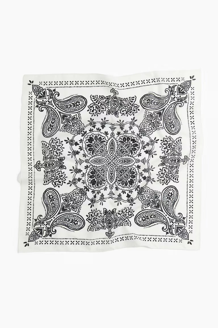 H&M PATTERNED COTTON SCARF