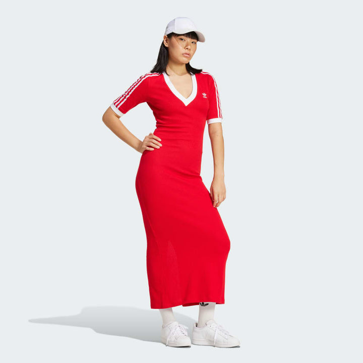 Adidas Adicolor 3-Stripes Knit V-Neck Dress