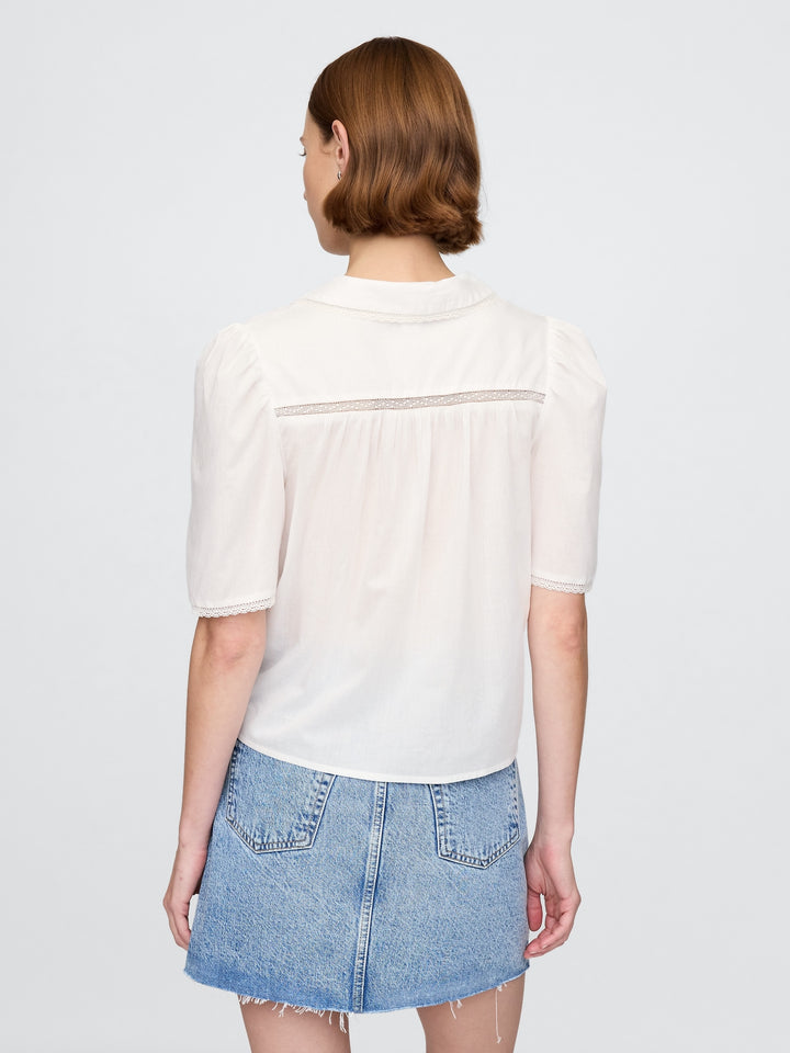 Gap Lace Peter Pan Collar Top