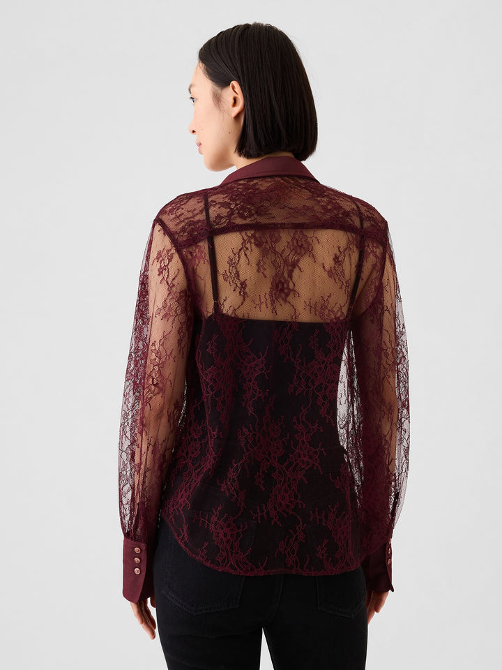 Gap Sheer Lace Classic Shirt