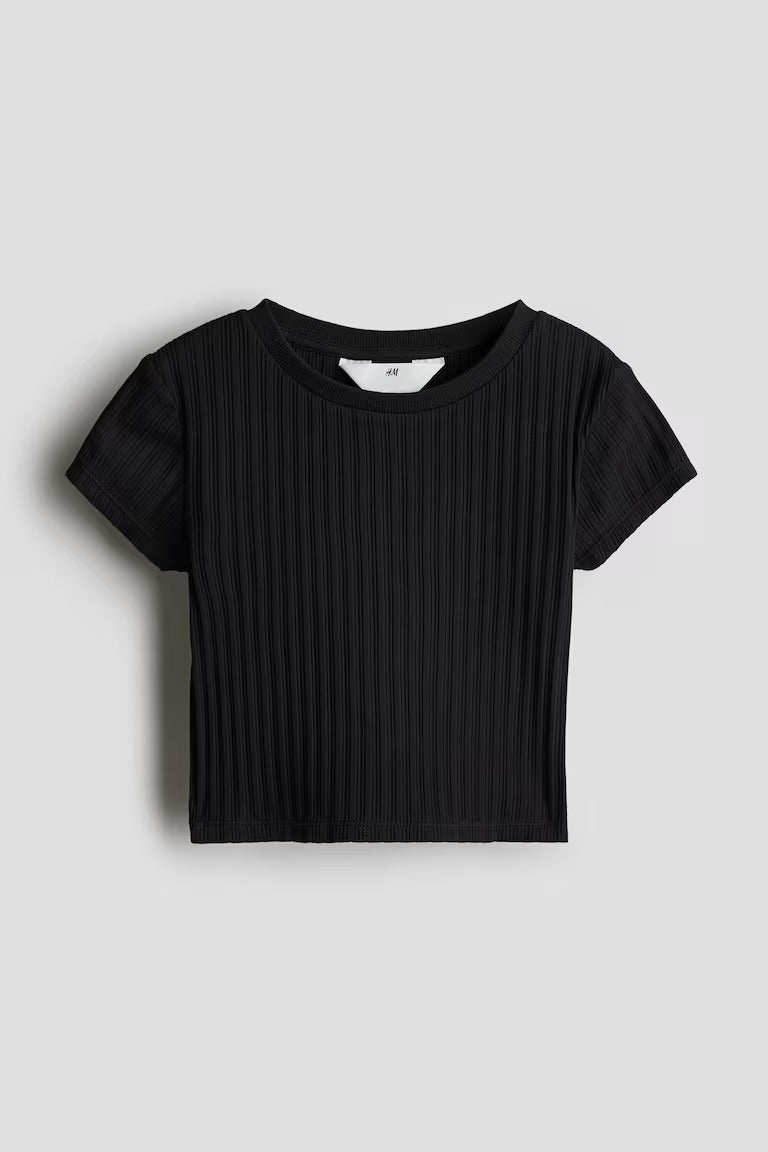 H&M RIBBED COTTON TOP
