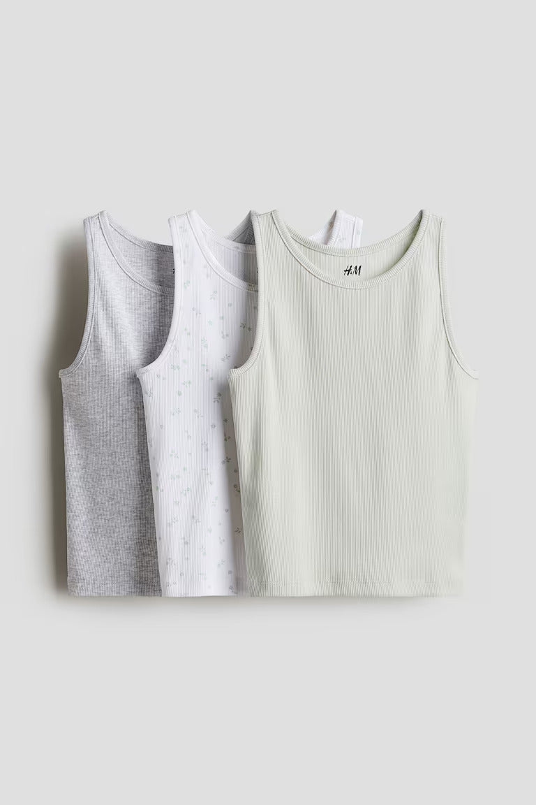 H&M 3-PACK COTTON TANK TOPS