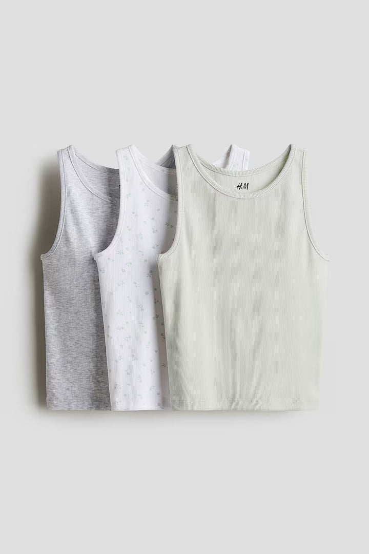 H&M 3-PACK COTTON TANK TOPS