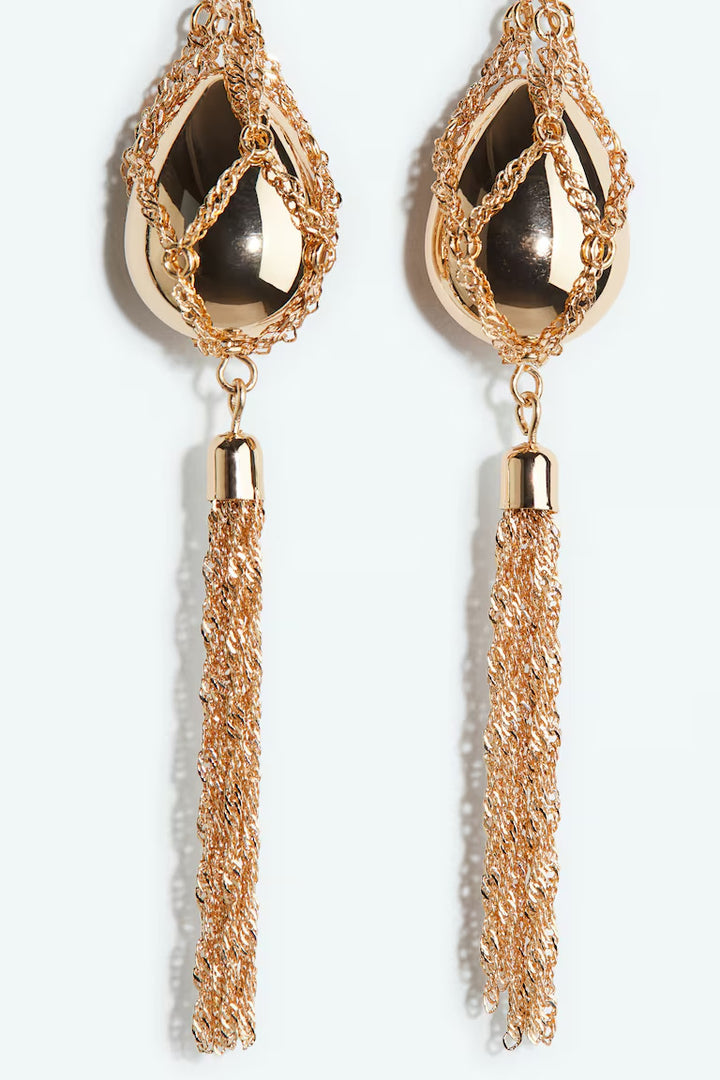 H&M TASSELED PENDANT EARRINGS