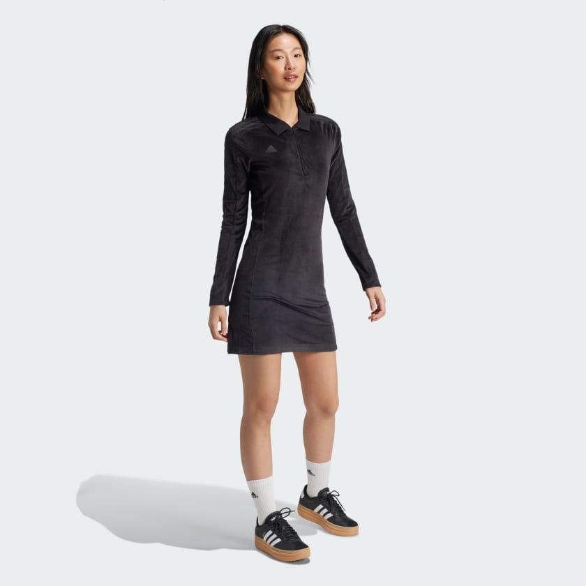 Adidas Tiro Cut 3-Stripes Stretchy Velour Dress