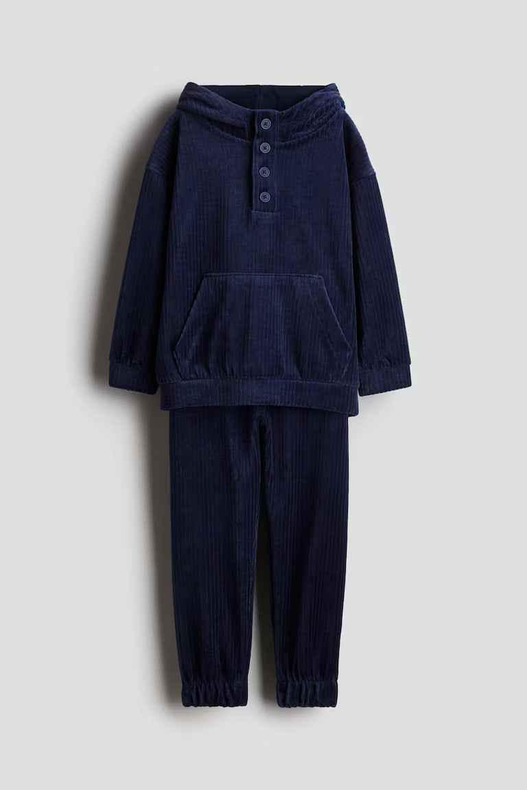 H&M 2-PIECE RIBBED VELOUR SET
