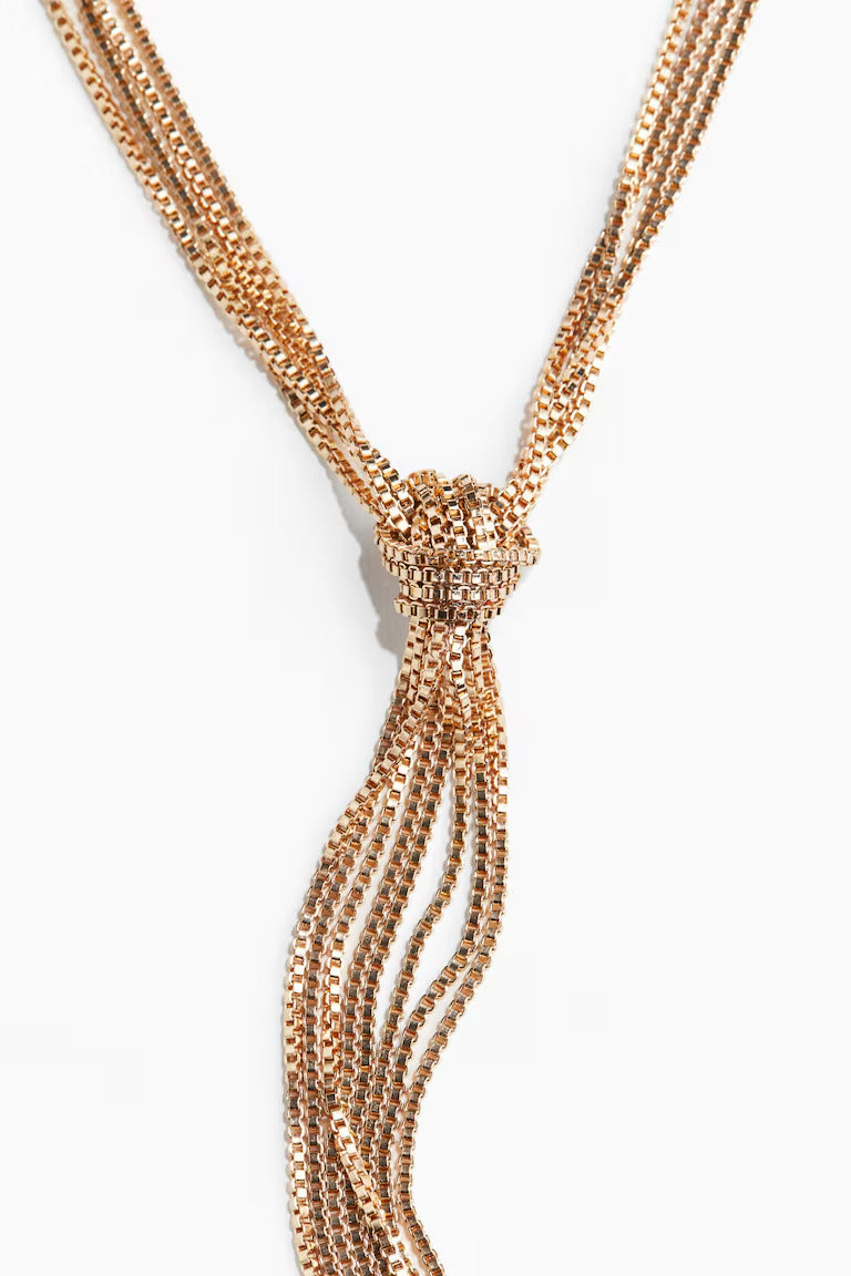 H&M BOX-CHAIN LARIAT NECKLACE