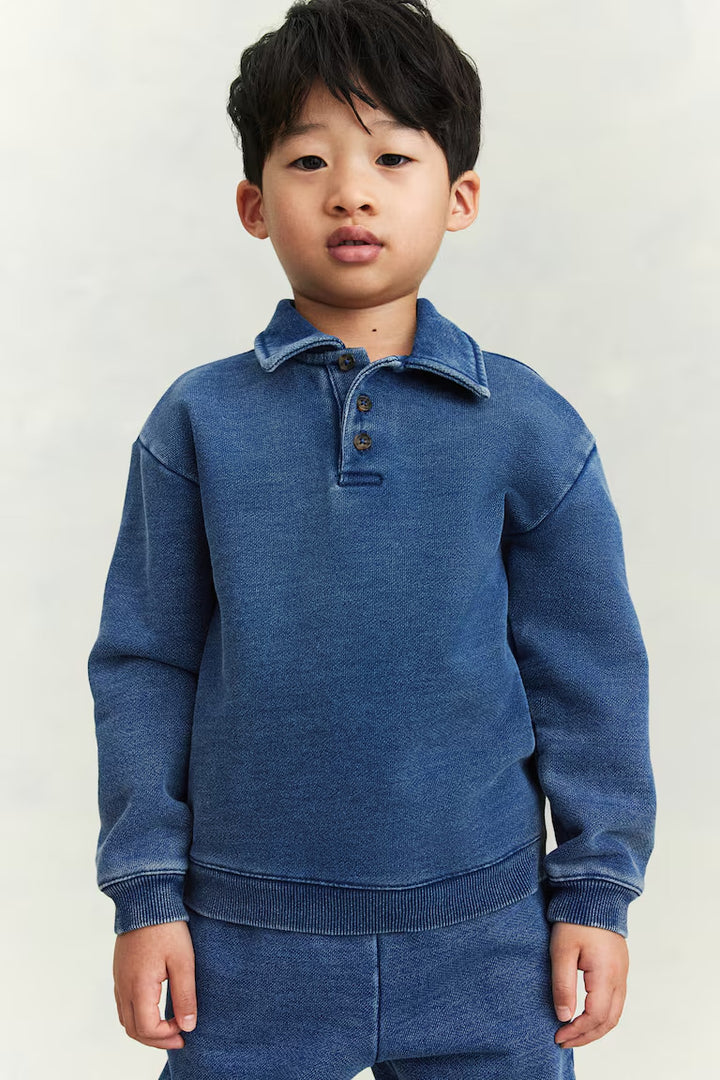 H&M COTTON SWEATSHIRT POLO SHIRT