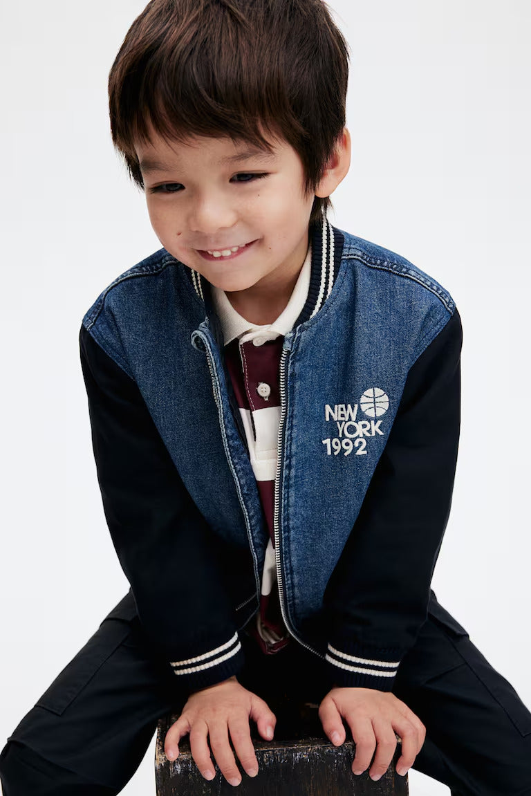 H&M DENIM BOMBER JACKET