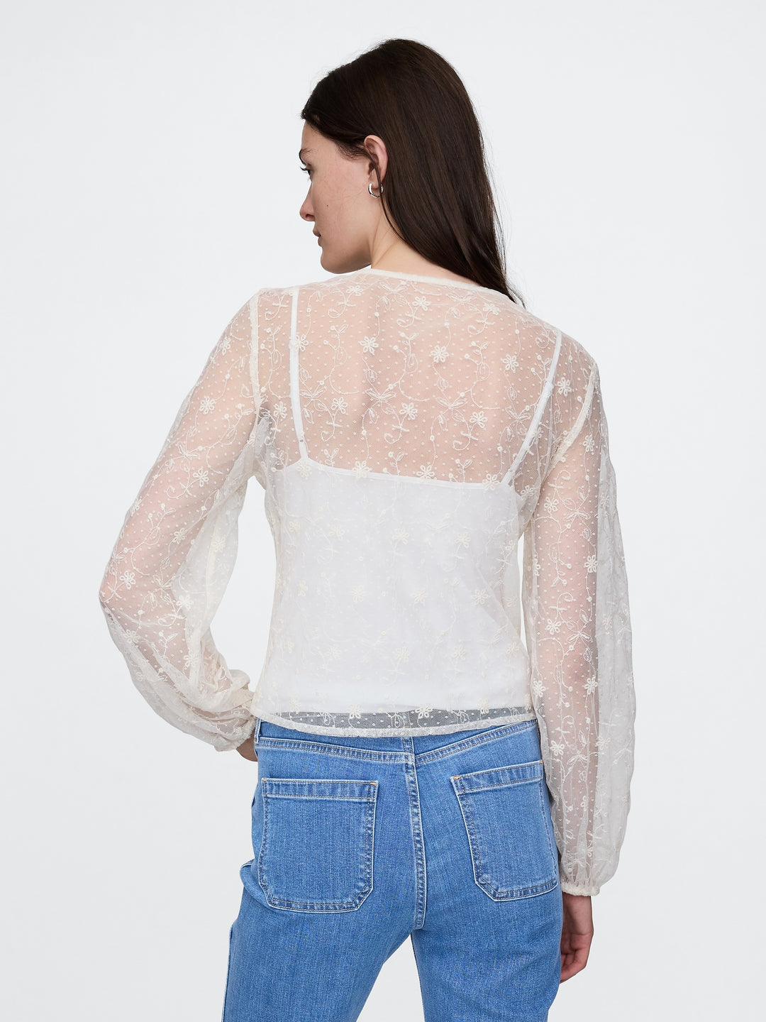Gap Recycled Lace Ruffle Top