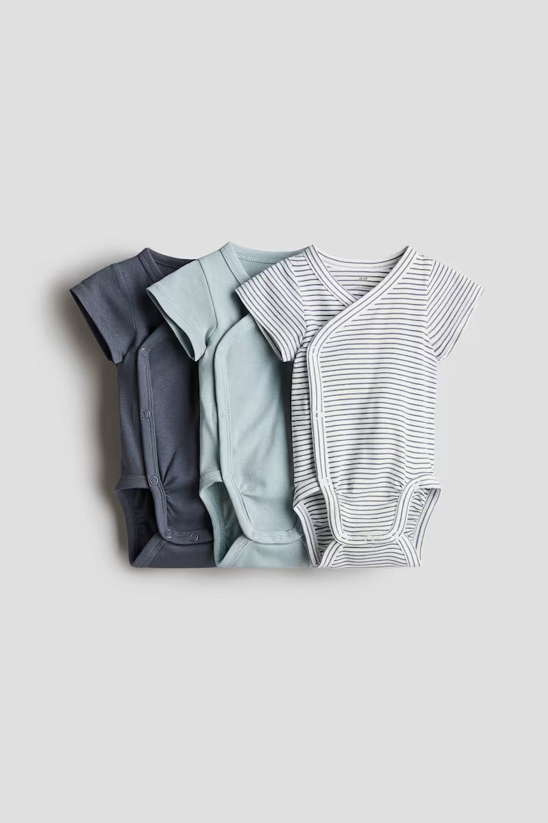 H&M 3-PACK WRAPOVER BODYSUITS