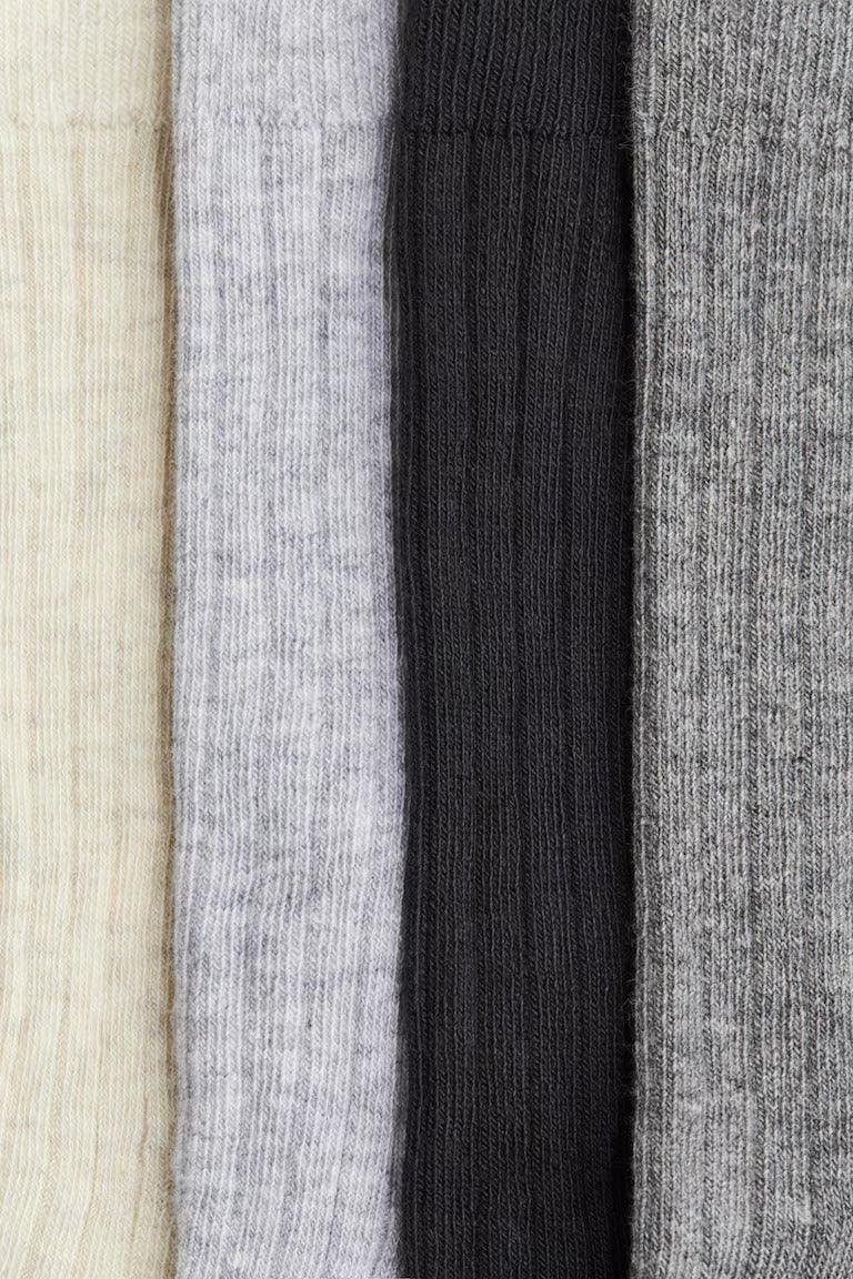 H&M 4-PACK RIB-KNIT SOCKS
