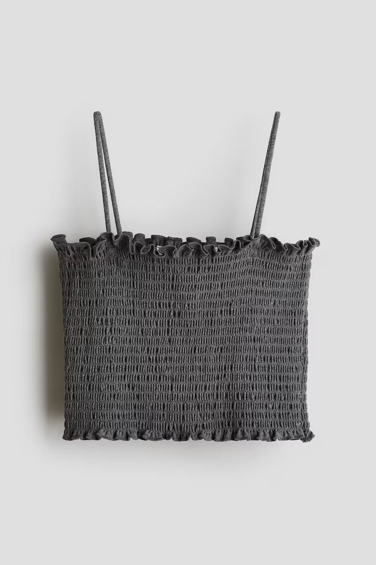 H&M SMOCKED CROP TOP