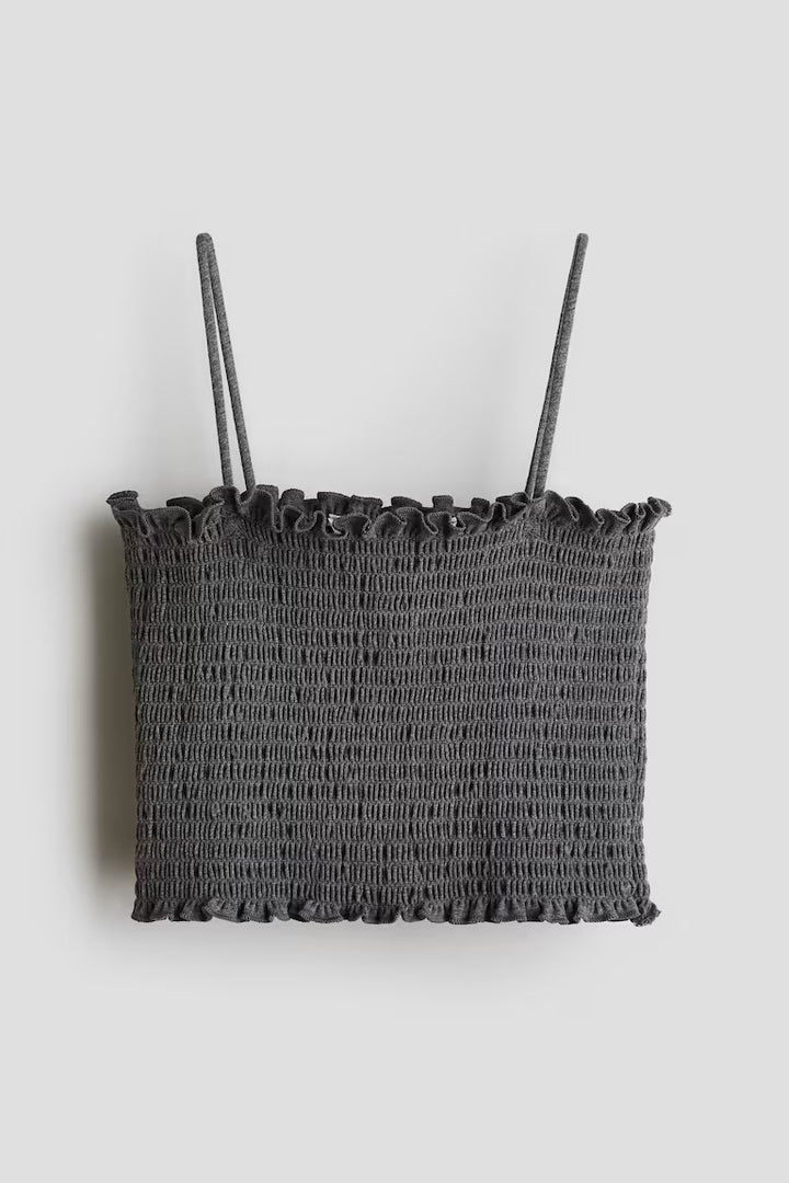 H&M SMOCKED CROP TOP