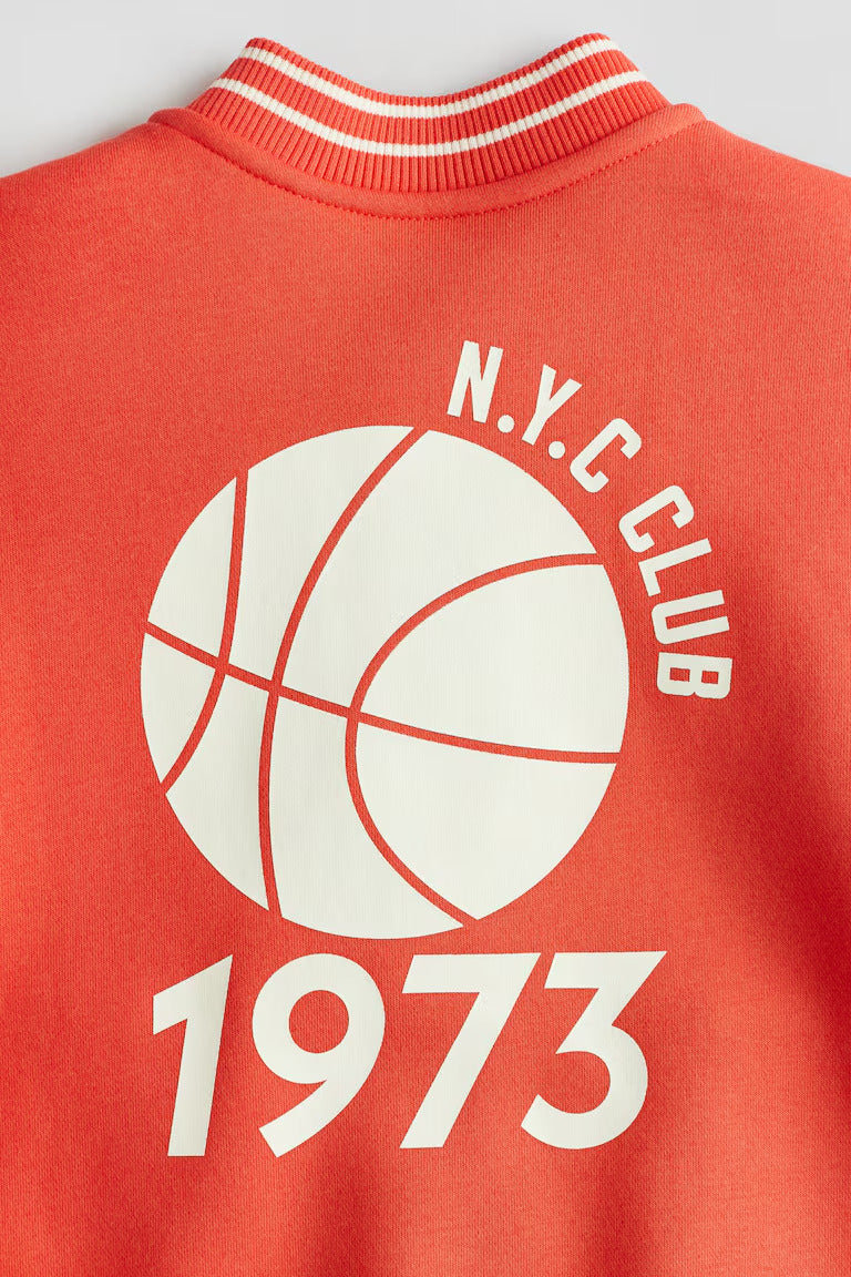 H&M OVERSIZED SWEATSHIRT BASEBALL JACKET