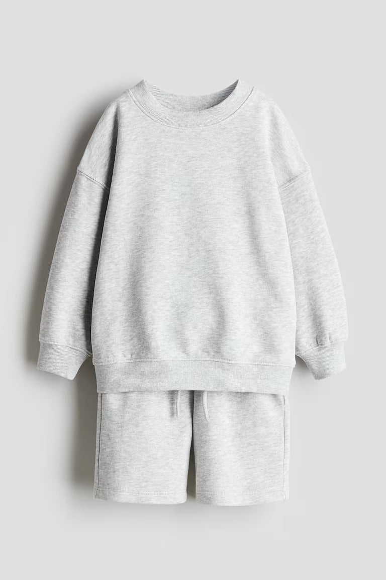 H&M 2-PIECE SWEATSHIRT AND SHORTS SET
