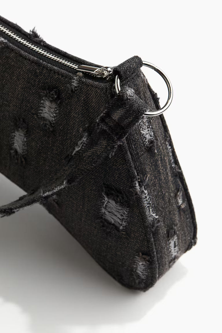 H&M DISTRESSED-LOOK DENIM SHOULDER BAG