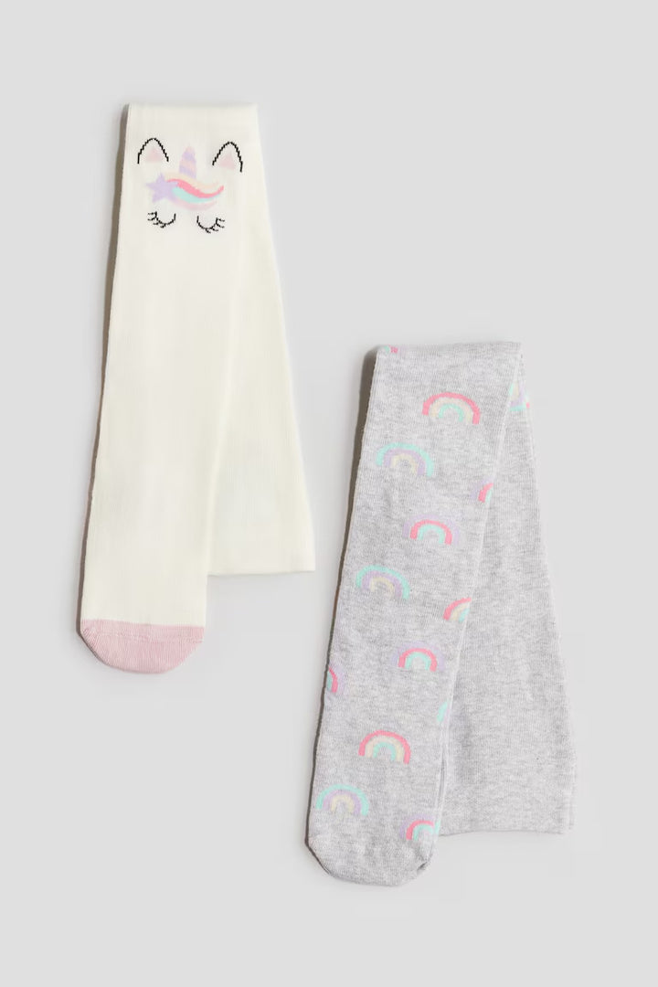 H&M 2-PACK FINE-KNIT TIGHTS