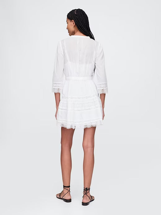 Gap Lace-Trim Mini Dress
