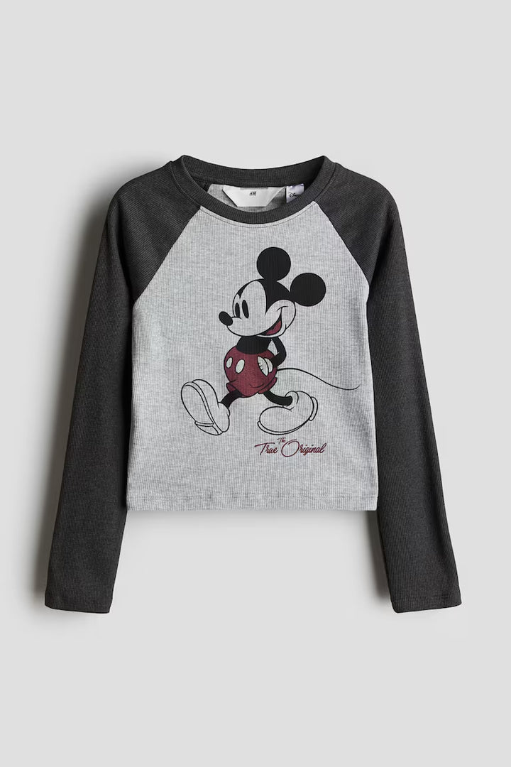 H&M PRINTED JERSEY TOP