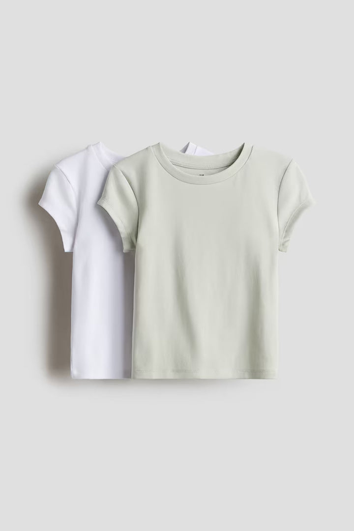 H&M 2-PACK COTTON JERSEY TOPS
