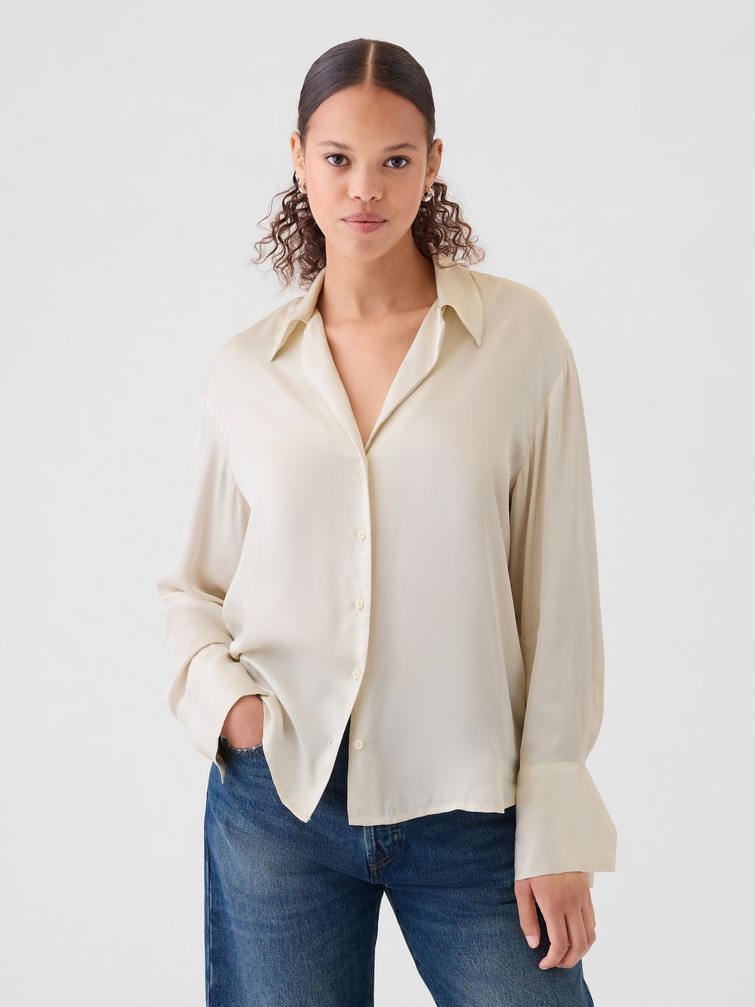 Gap Satin Relaxed Shirt