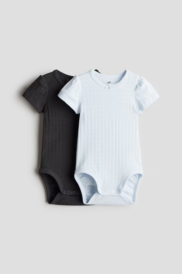 H&M 2-PACK POINTELLE BODYSUITS