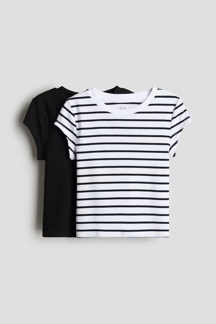 H&M 2-PACK COTTON JERSEY TOPS