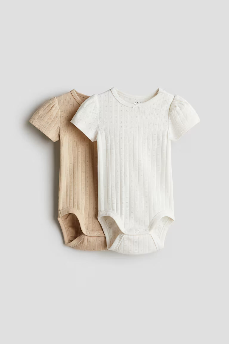 H&M 2-PACK POINTELLE BODYSUITS