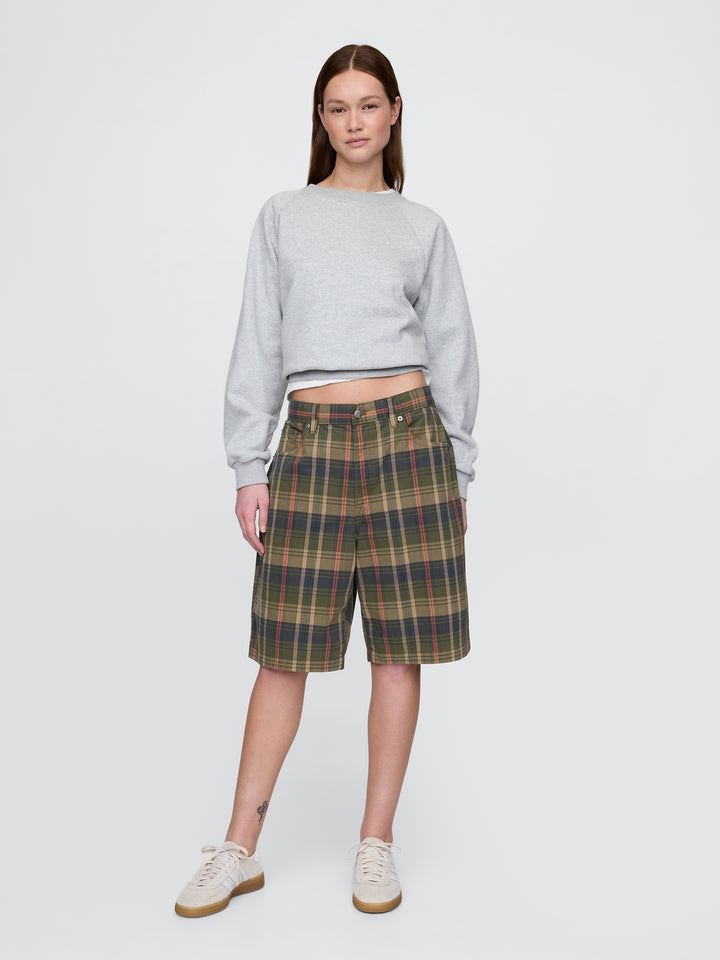 Gap Relaxed Plaid Canvas Shorts