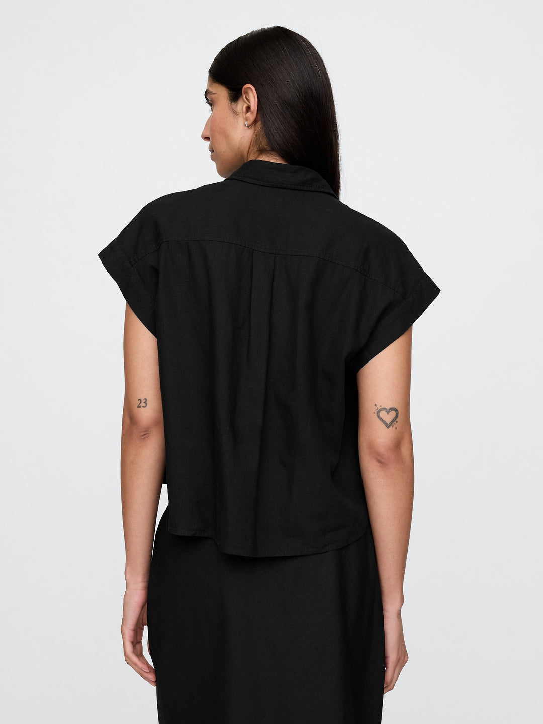 Gap Linen-Blend Cropped Shirt