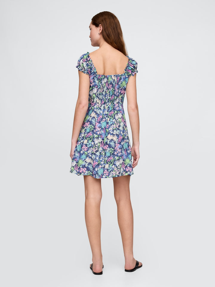 Gap Puff-Sleeve Sweetheart Mini Dress
