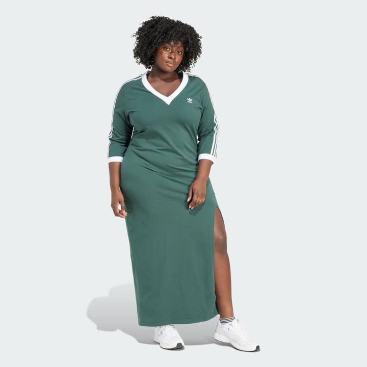 Adidas Adicolor Classics 3-Stripes V-Neck Maxi Dress (Plus Size)
