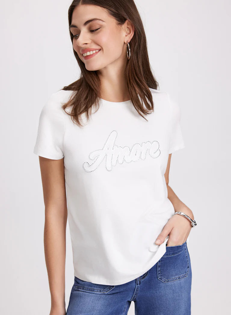 LAURA Embellished Script T-Shirt