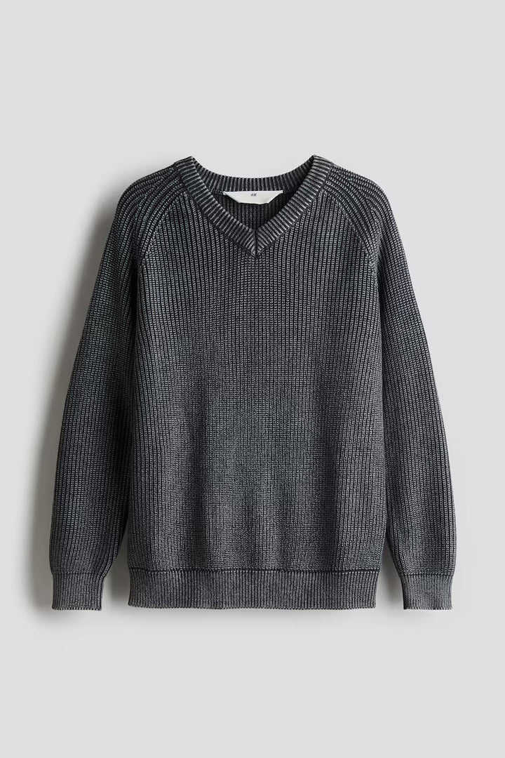 H&M Rib-Knit V-Neck Sweater