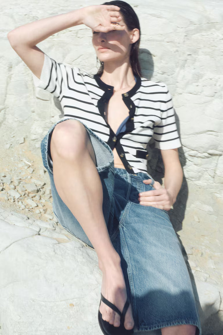 H&M Short Rib-Knit Cardigan