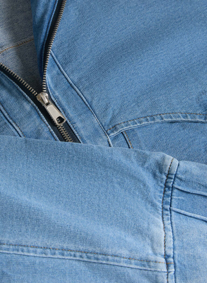 LAURA Hooded Denim Bomber Jacket