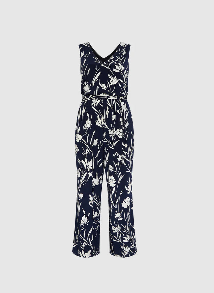 LAURA Floral Braided Belt Jumpsuit