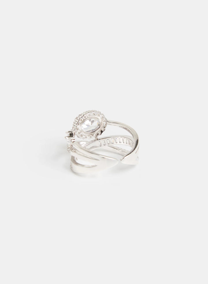 Laura Cubic Zirconia Stacked Cocktail Ring