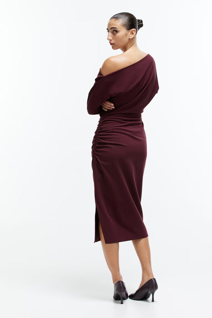 H&M Draped One-Shoulder Dress