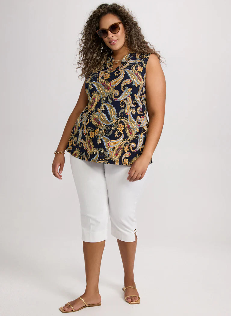 LAURA Paisley Split Neck Blouse