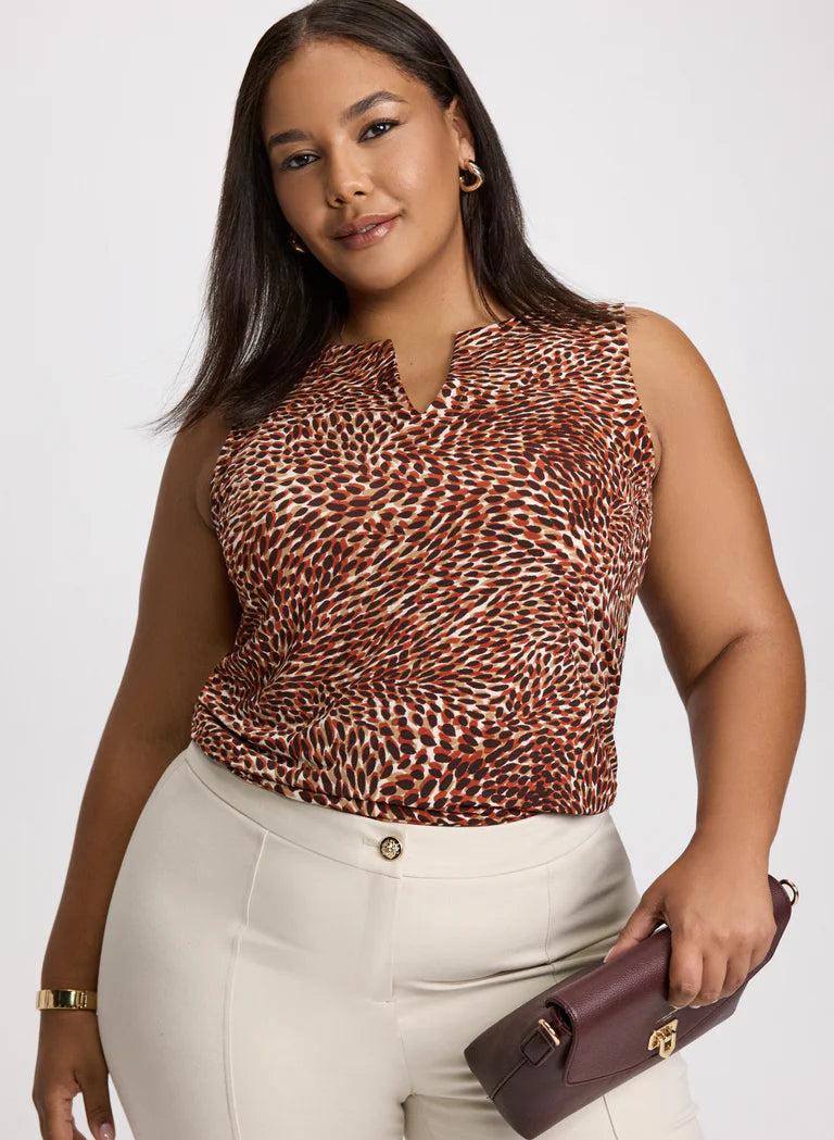 LAURA Animal Print Sleeveless Top