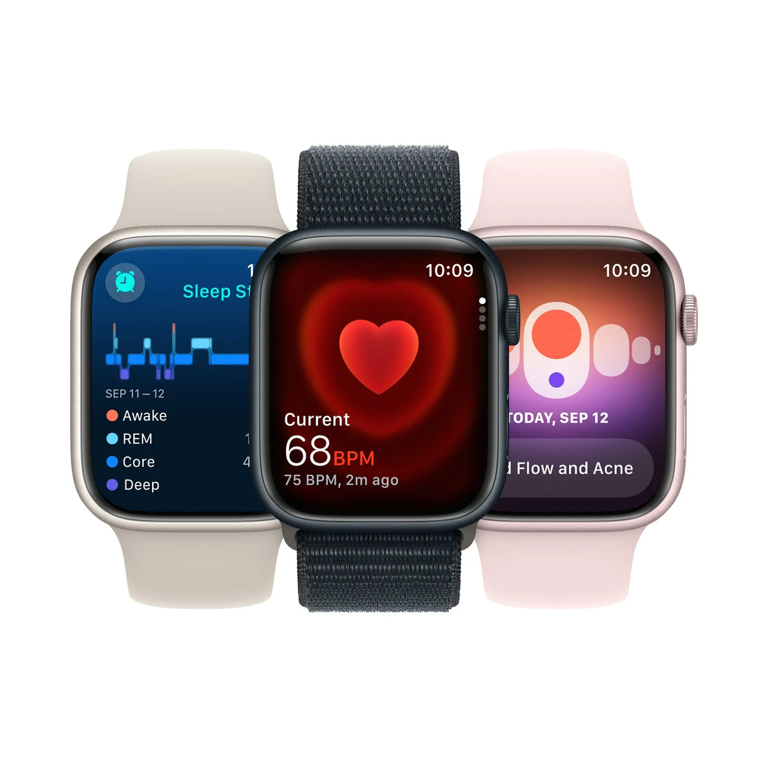 Apple Watch Series 9 [GPS 41mm] Smartwatch with Pink Aluminum Case and Light Pink Sport Band - S/M. Fitness Tracker, ECG Apps, Always-On Retina Display, Water Resistant